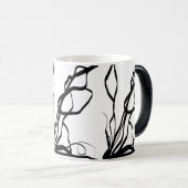 Boeket Blanc: Abstract Wit & Zwart Magische Mok (Voorkant rechts)