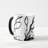 Boeket Blanc: Abstract Wit & Zwart Magische Mok (Voorkant links)