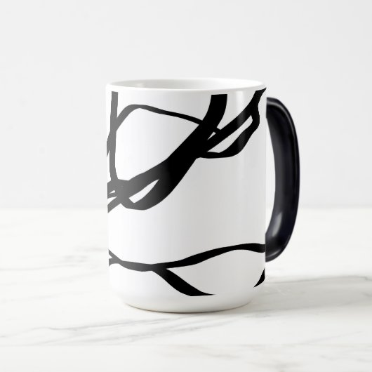 Boeket Blanc: Abstract Wit & Zwart Magische Mok (Voorkant rechts)