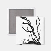 Boeket Blanc: Abstract Wit & Zwart Magneet (Voorkant / Achterkant)