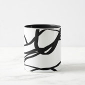 Boeket Blanc: Abstract Wit & Zwart Mok (Midden)