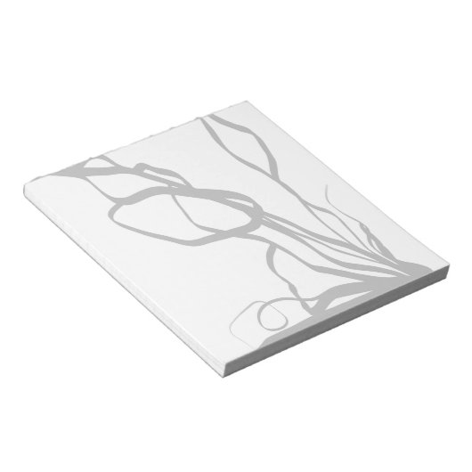 Boeket Blanc: Abstract Wit & Zwart Notitieblok (Schuin)