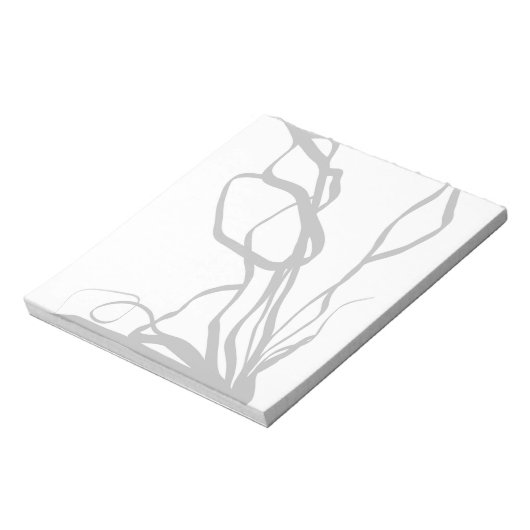 Boeket Blanc: Abstract Wit & Zwart Notitieblok (Linkerzijde)