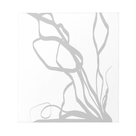 Boeket Blanc: Abstract Wit & Zwart Notitieblok (Voorkant)