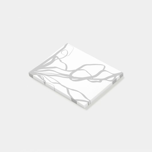 Boeket Blanc: Abstract Wit & Zwart Post-it® Notes (Schuin)