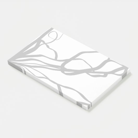 Boeket Blanc: Abstract Wit & Zwart Post-it® Notes (Schuin)