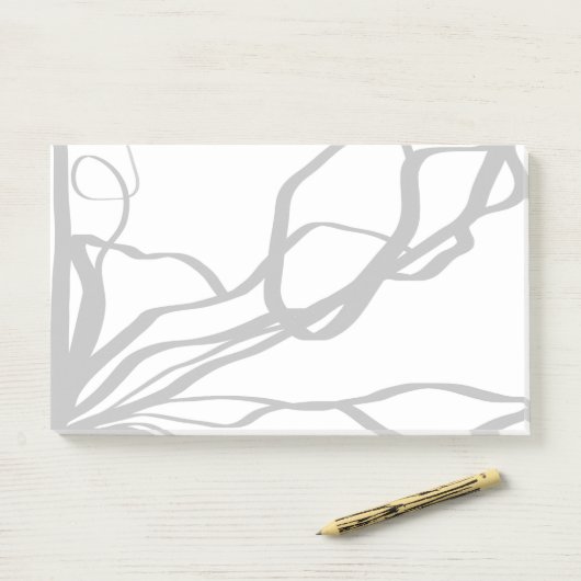Boeket Blanc: Abstract Wit & Zwart Post-it® Notes (Op bureau)