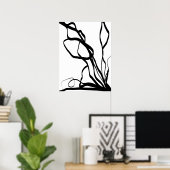 Boeket Blanc: Abstract Wit & Zwart Poster (Thuiskantoor)