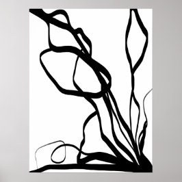 Boeket Blanc: Abstract Wit & Zwart Poster