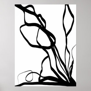 Boeket Blanc: Abstract Wit & Zwart Poster