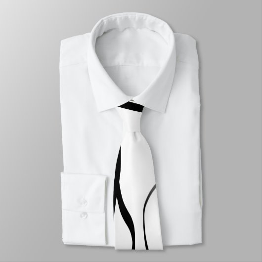 Boeket Blanc: Abstract Wit & Zwart Stropdas (Gebonden)