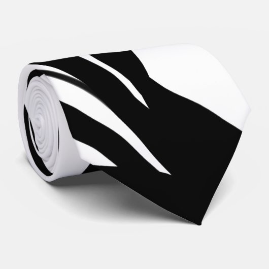 Boeket Blanc: Abstract Wit & Zwart Stropdas (Opgerold)