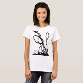 Boeket Blanc: Abstract Wit & Zwart T-shirt (Voorkant volledig)