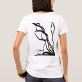 Boeket Blanc: Abstract Wit & Zwart T-shirt (Achterkant)
