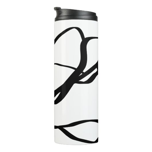 Boeket Blanc: Abstract Wit & Zwart Thermosbeker (Geroteerd rechts)