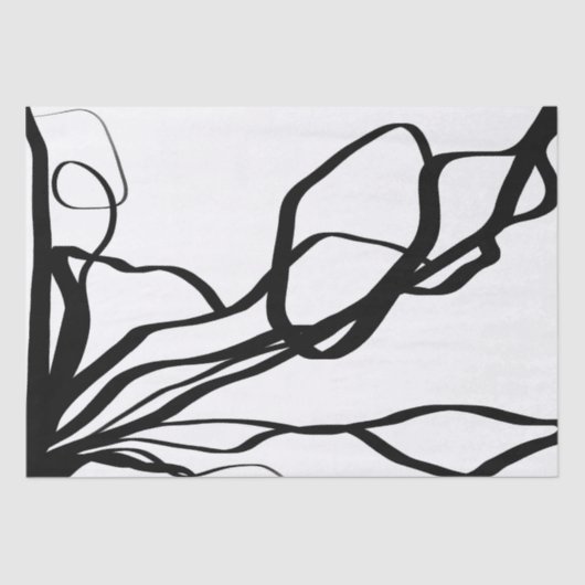 Boeket Blanc: Abstract Wit & Zwart Tissuepapier (Voorkant)