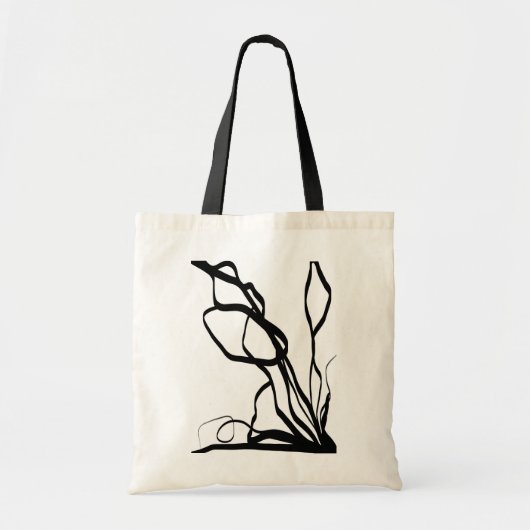Boeket Blanc: Abstract Wit & Zwart Tote Bag (Voorkant)