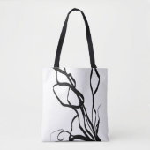 Boeket Blanc: Abstract Wit & Zwart Tote Bag (Voorkant)
