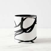 Boeket Blanc: Abstract Wit & Zwart Tweekleurige Koffiemok (Center)
