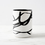 Boeket Blanc: Abstract Wit & Zwart Tweekleurige Koffiemok (Center)