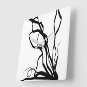 Boeket Blanc: Abstract Wit & Zwart Vierkante Klok (Hoek)