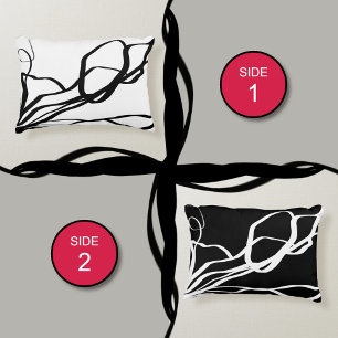 Boeket Blanc & Noir: Abstract Wit & Zwart Accent Kussen