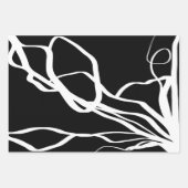 Boeket Blanc & Noir: Abstract Wit & Zwart Inpakpapier Vel (Voorkant 2)