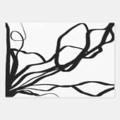 Boeket Blanc & Noir: Abstract Wit & Zwart Inpakpapier Vel (Voorkant)