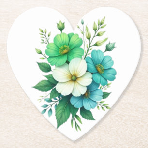 Boeket Blauwe Witte Bloemen-57453 Kartonnen Onderzetters