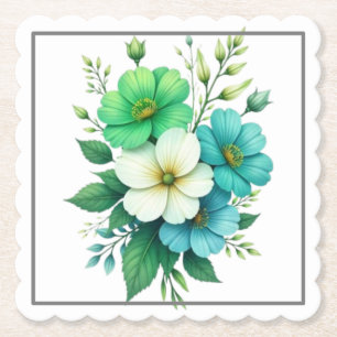 Boeket Blauwe Witte Bloemen-57453 Kartonnen Onderzetters