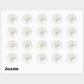 Boeket Bleke Roze Rozen Ronde Sticker (Vel)