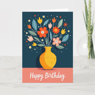 Boeket Bloem Verjaardagskaart Kaart