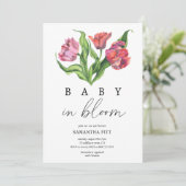 Boeket bloemen Baby in bloei Uitnodiging (Staand voorkant)