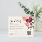 Boeket Bloemen Bourgondië QR code Details Huwelijk (Staand voorkant)