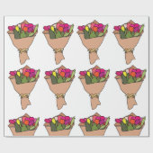 Boeket Bloemen Cadeaupapier (Vlak)