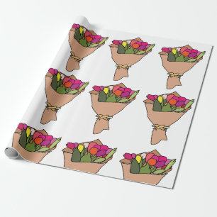 Boeket Bloemen Cadeaupapier