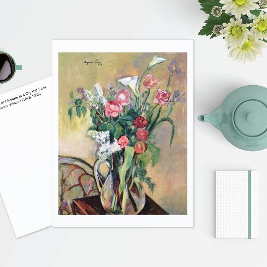 Boeket Bloemen Crystal Vaas Valadon Briefkaart