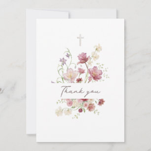 boeket bloemen Doop dankkaart Kaart