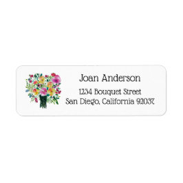 Boeket bloemen etiket