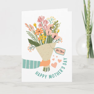 Boeket Bloemen Gelukkige Moederdag Kaart