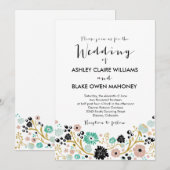  Boeket Bloemen Huwelijksuitnodiging Blush Kaart (Voorkant / Achterkant)