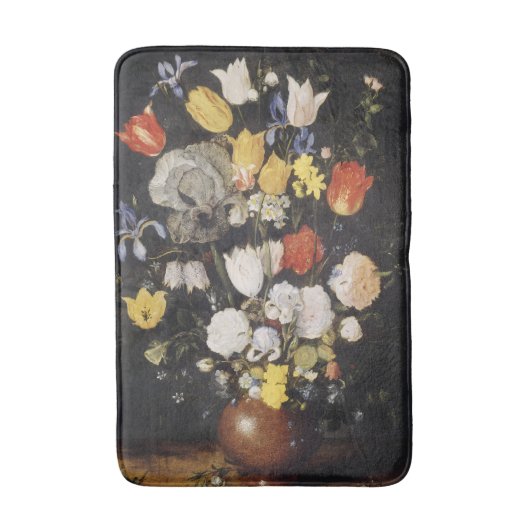 Boeket bloemen in een aardewerken vaas (1610) badmat (Voorkant Verticaal)