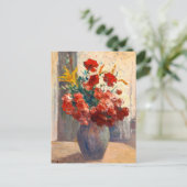 Boeket bloemen in een vaas briefkaart (Staand voorkant)