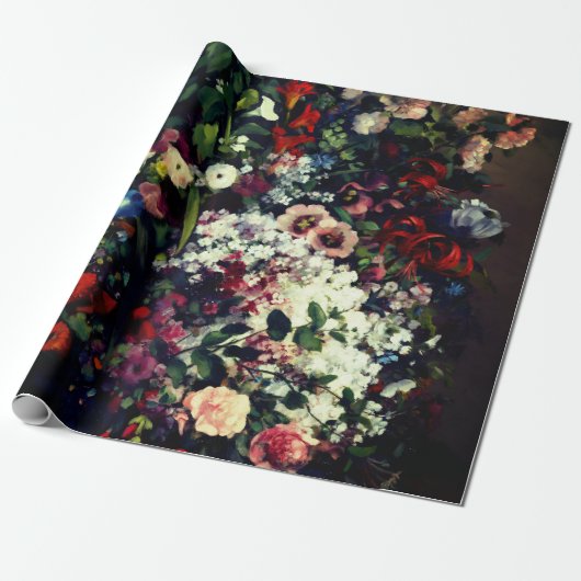 boeket bloemen in een vaas cadeaupapier (Uitgerold)