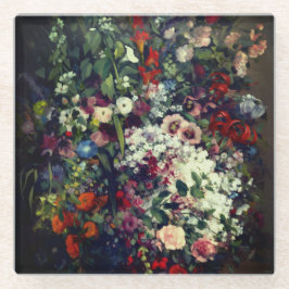  boeket bloemen in een vaas glazen onderzetter