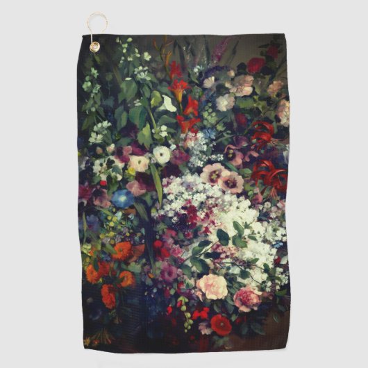 boeket bloemen in een vaas golfhanddoek (Voorkant)