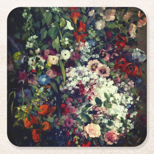  boeket bloemen in een vaas kartonnen onderzetters (Voorkant)