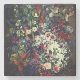  boeket bloemen in een vaas stenen onderzetter