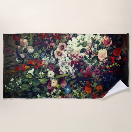  boeket bloemen in een vaas strandlaken (Voorkant)