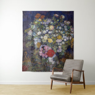 Boeket Bloemen in een Vaas Van Gogh Wandkleed